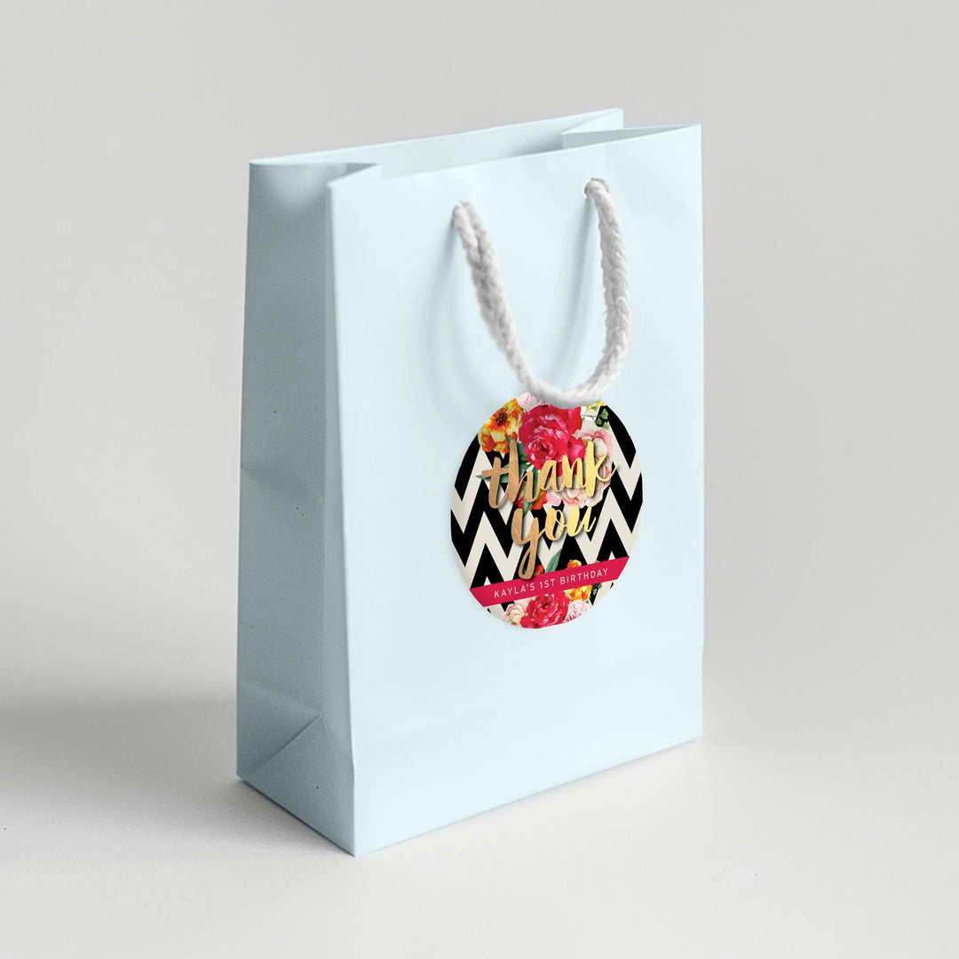 Chic Chevron Birthday Favor Labels - iCustomLabel