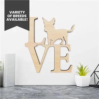 Chiweenie Dog Wood Love Sign - iCustomLabel