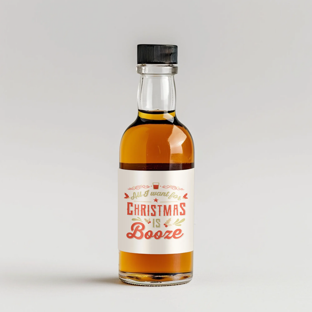 Christmas Booze Mini Liquor Label - iCustomLabel