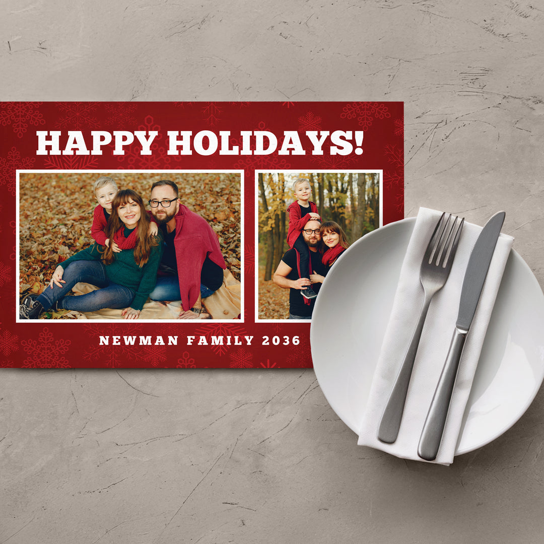 Christmas Photo Red Background Placemats - iCustomLabel