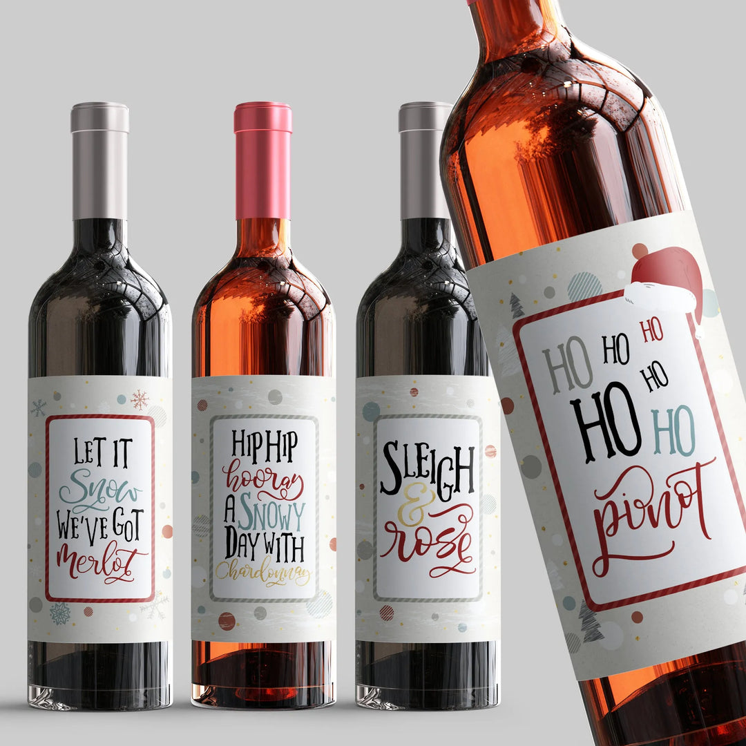 Christmas Varietals Wine Label Set - iCustomLabel
