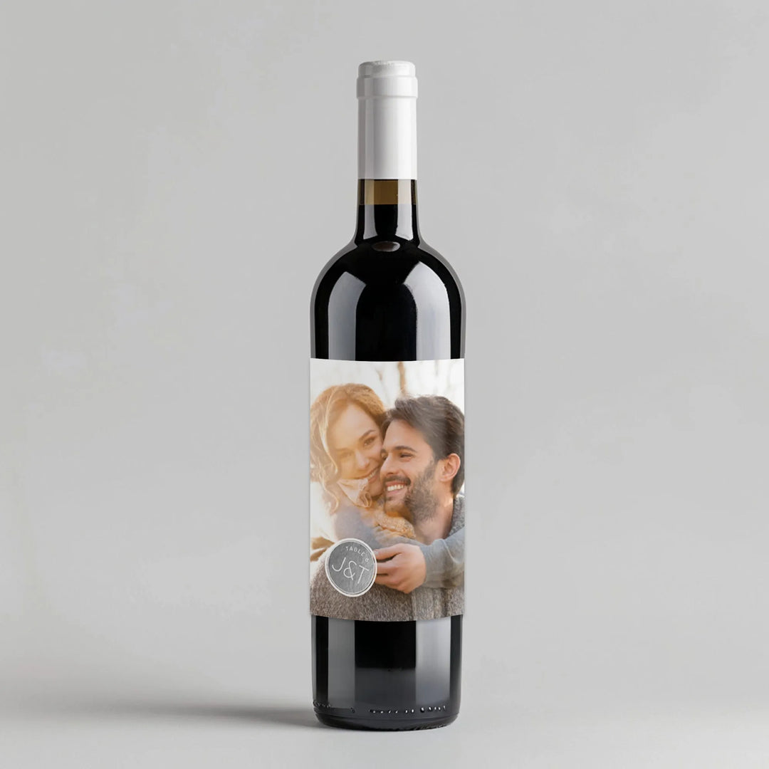 Circle Badge Photo Table Number Wine Label - iCustomLabel