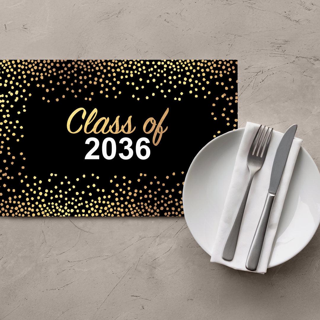 Class Of Gold Graduation Placemats - iCustomLabel