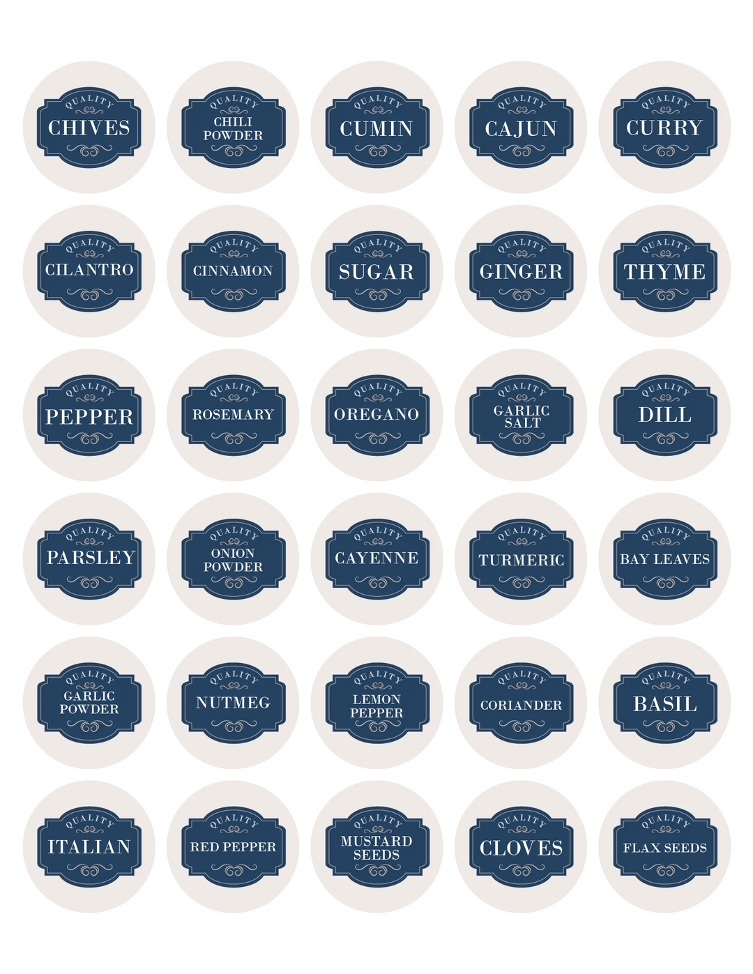 Classic Frame Navy Spice Labels