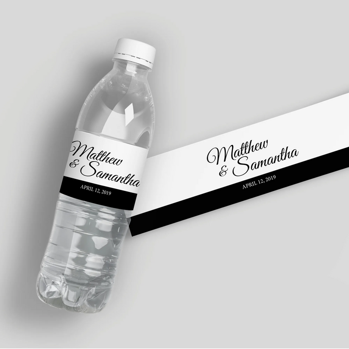 Classic Wedding Water Bottle Labels - iCustomLabel
