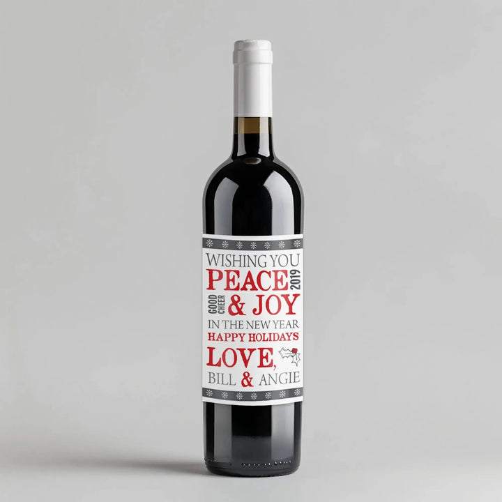 Collage Christmas Wine Label - iCustomLabel