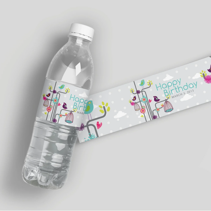colorful-birds-water-bottle-labels-icustomlabel-1 - iCustomLabel
