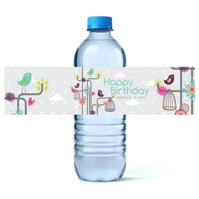 Colorful Birds Water Bottle Labels - iCustomLabel