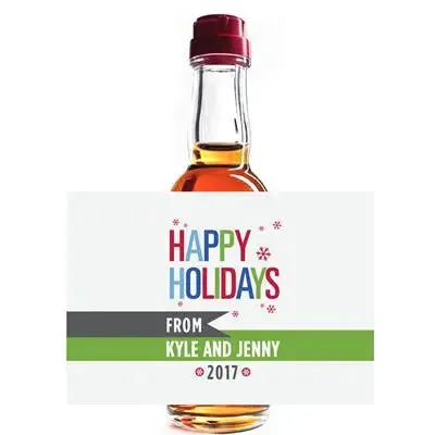 Colorful Christmas Mini Liquor Label - iCustomLabel