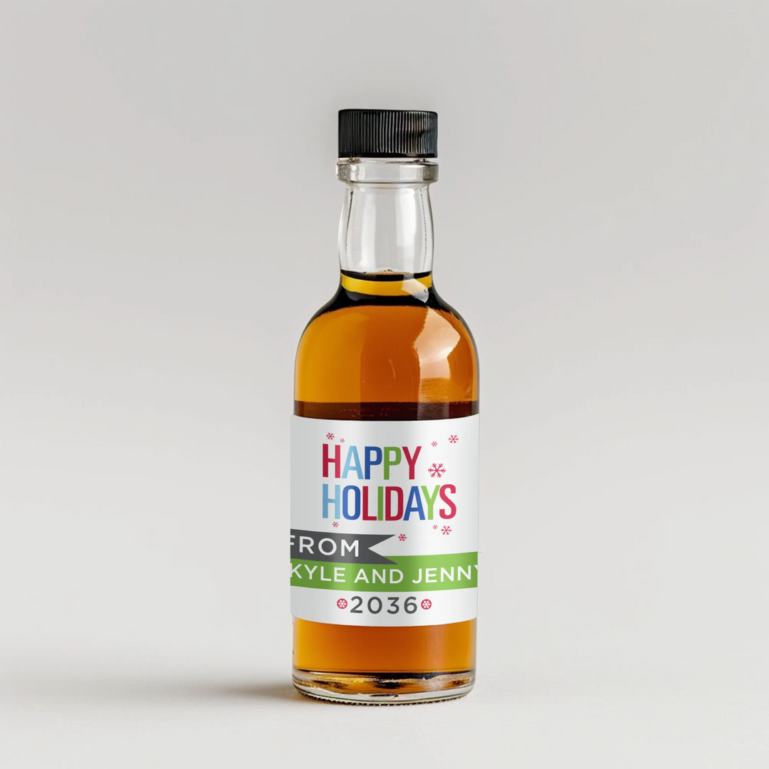 Colorful Christmas Mini Liquor Label - iCustomLabel