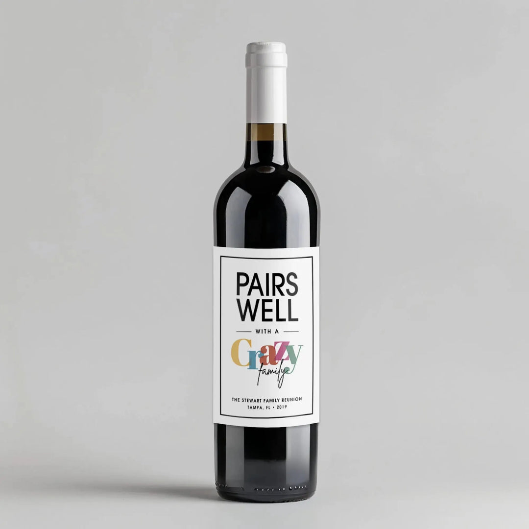 Colorful Family Reunion Wine Label - iCustomLabel
