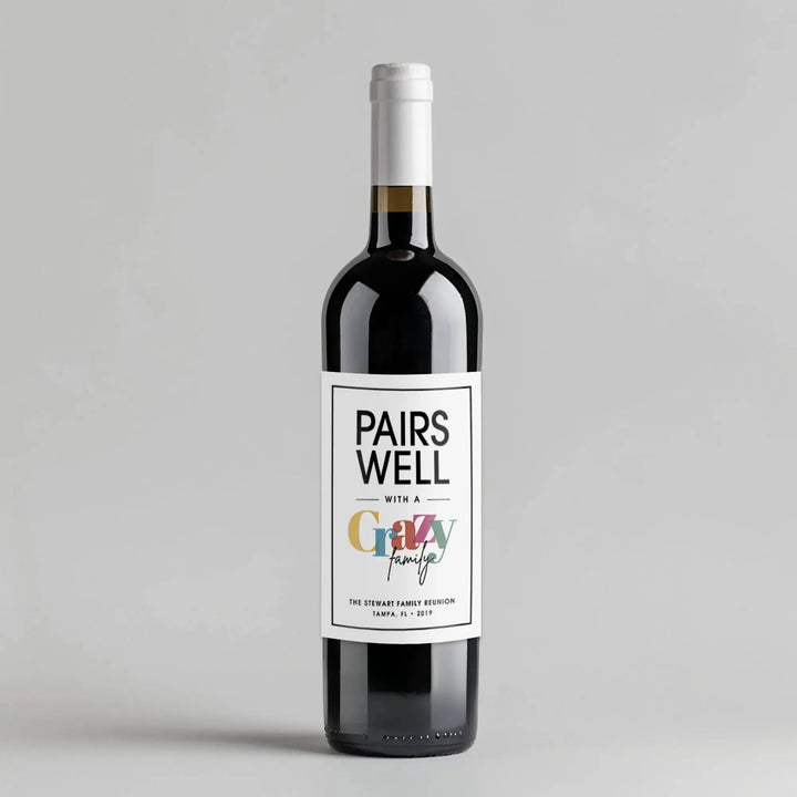 Colorful Family Reunion Wine Label - iCustomLabel