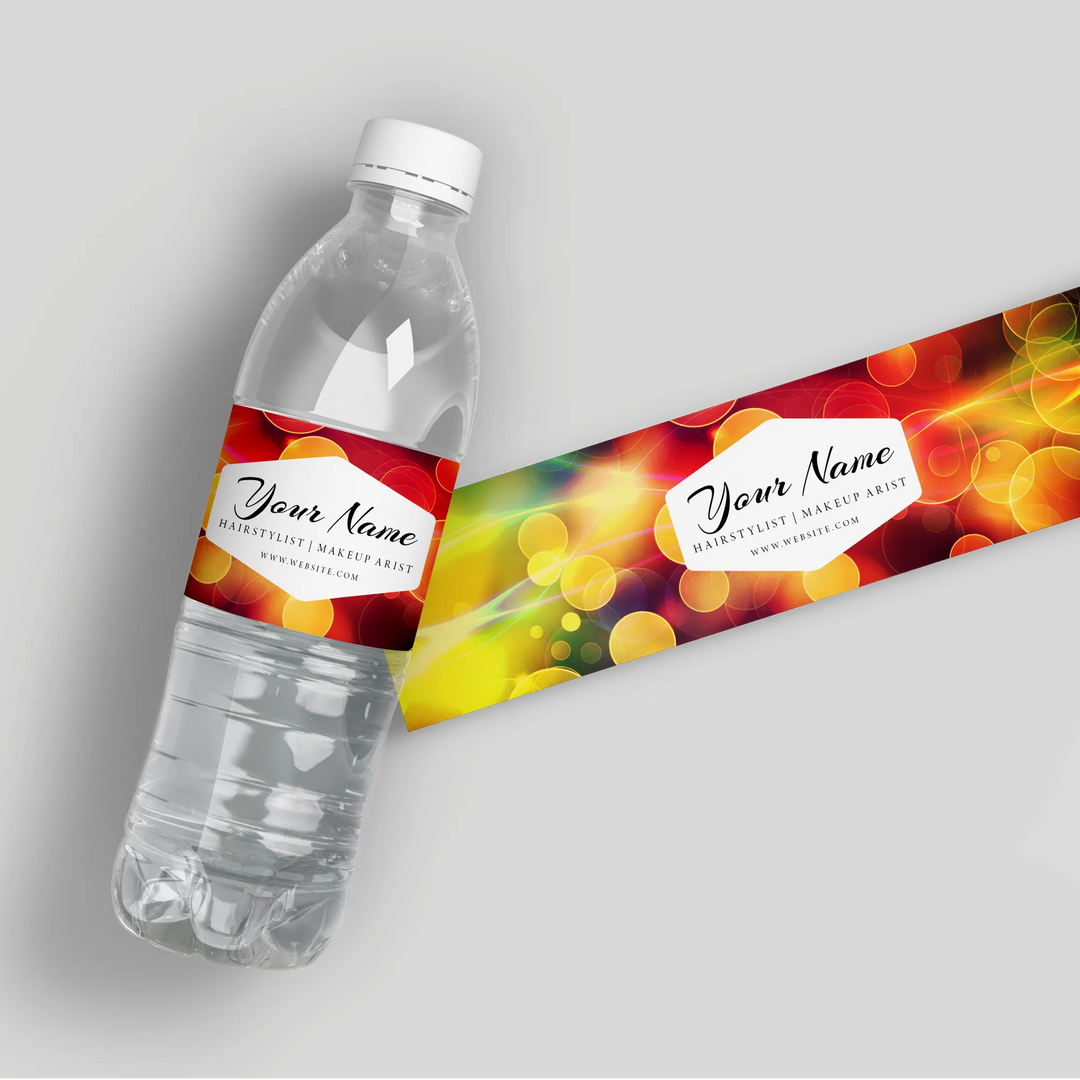 Colorful Hair Stylist Water Bottle Labels - iCustomLabel