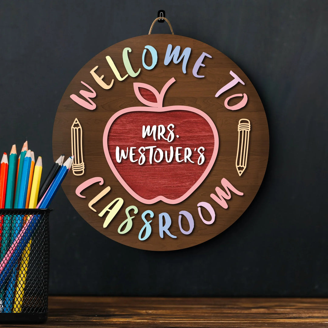 Colorful Teacher Classroom Door Hanger - iCustomLabel