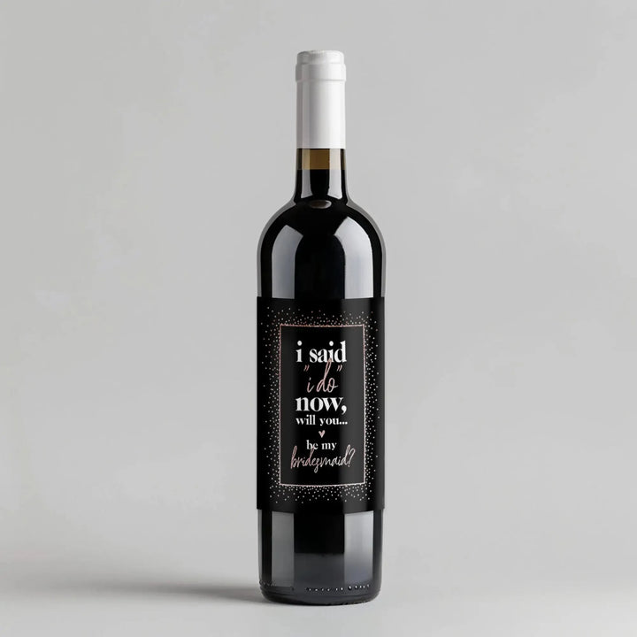 Confetti Bridesmaid Wine Label - iCustomLabel