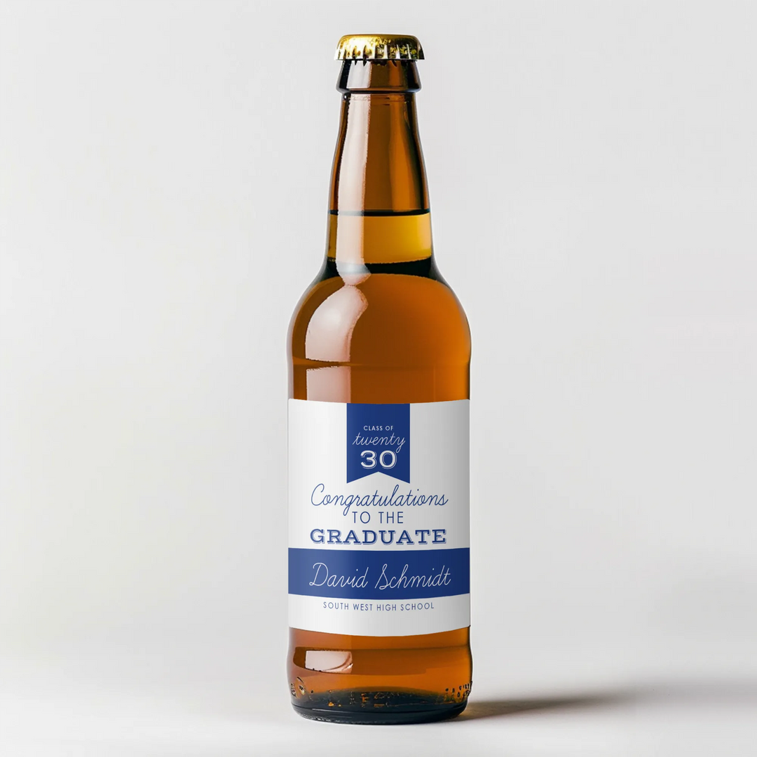 Congrats Flag Graduation Beer Label - iCustomLabel