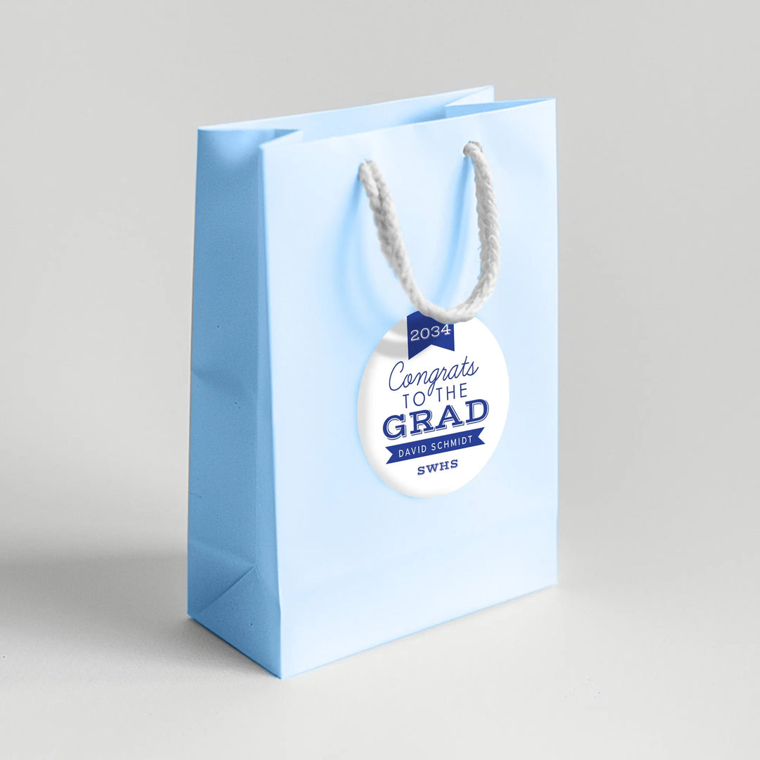 Congrats Flag Graduation Favor Labels - iCustomLabel