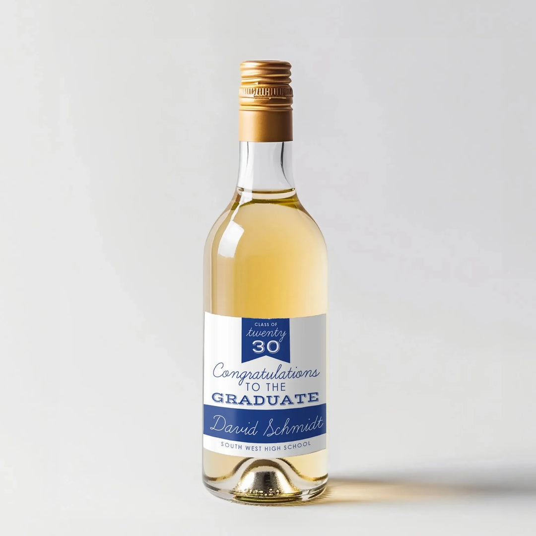 Congrats Flag Graduation Mini Wine Label - iCustomLabel