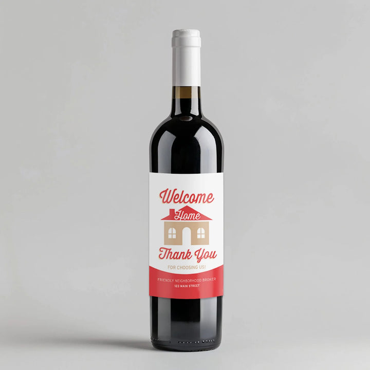 Coral Tan Mortgage Broker Wine Label - iCustomLabel