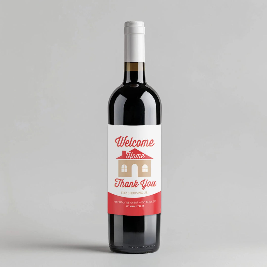 Coral Tan Mortgage Broker Wine Label - iCustomLabel