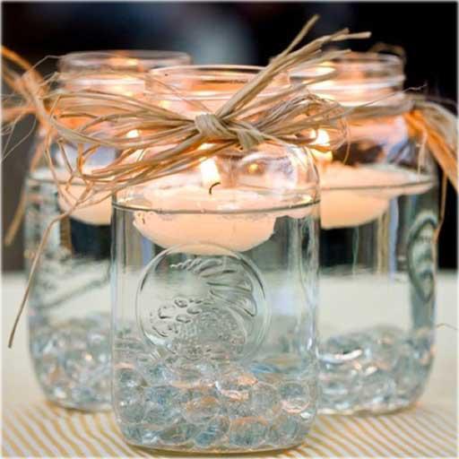 country wedding themed table centerpiece ideas