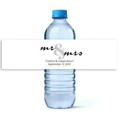 Couples Wedding Water Bottle Labels - iCustomLabel