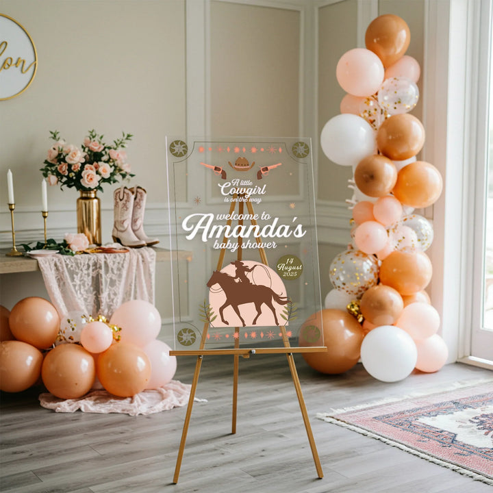 Cowgirl Baby Shower Sign - iCustomLabel