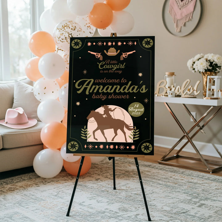 Cowgirl Baby Shower Sign - iCustomLabel