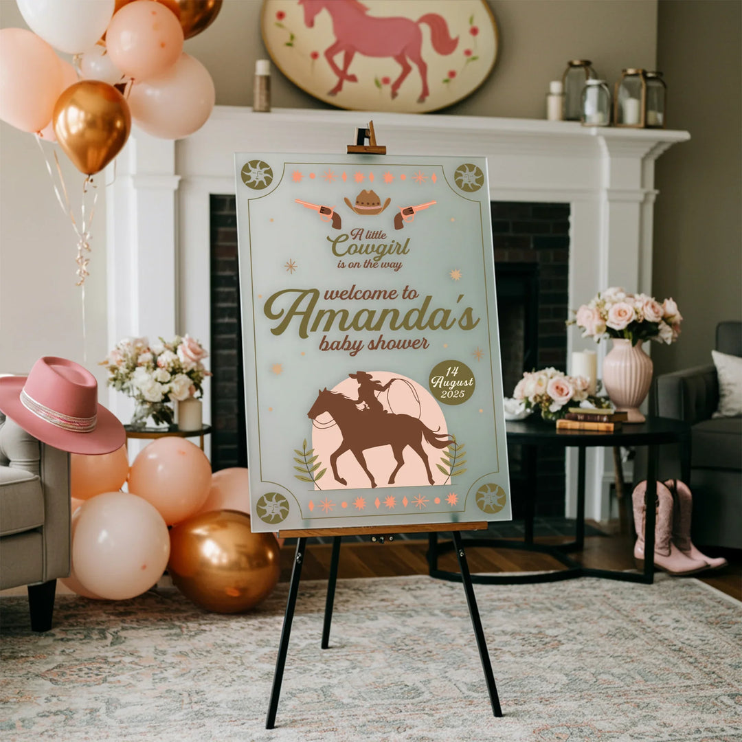 Cowgirl Baby Shower Sign - iCustomLabel