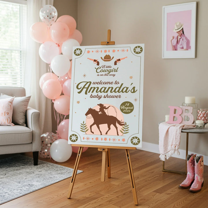 Cowgirl Baby Shower Sign - iCustomLabel