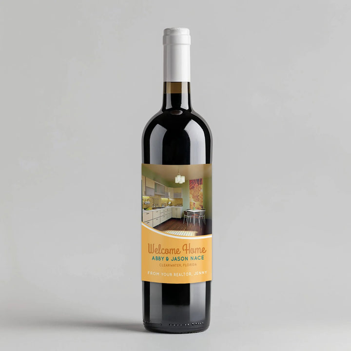 Cozy Orange Realtor Wine Label - iCustomLabel