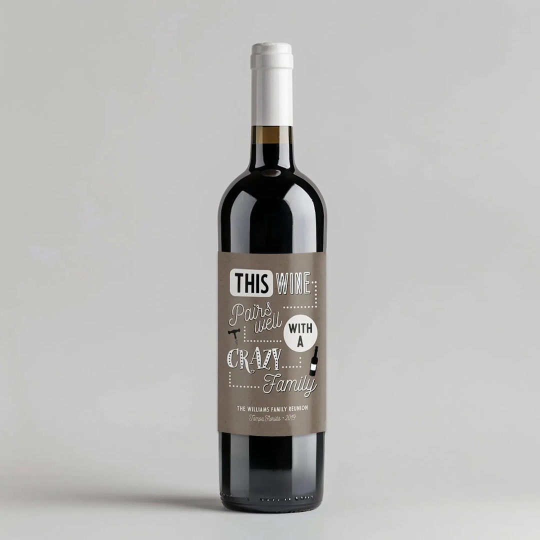 Crazy Family Reunion Wine Label - iCustomLabel