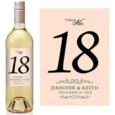 Cream Classic Table Number Wine Label - iCustomLabel