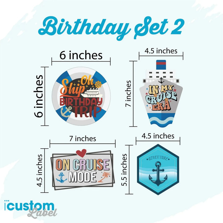 Cruise Era Birthday Magnets - iCustomLabel