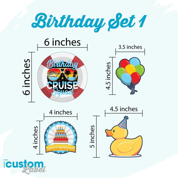 Cruise Squad Birthday Magnets - iCustomLabel
