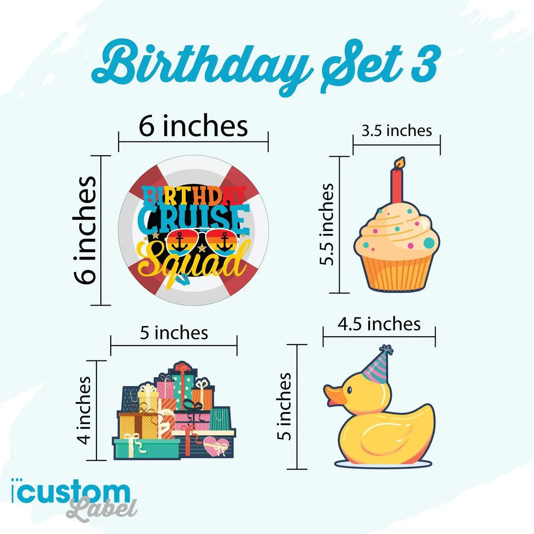 Cruise Squad Cupcake Birthday Magnets - iCustomLabel