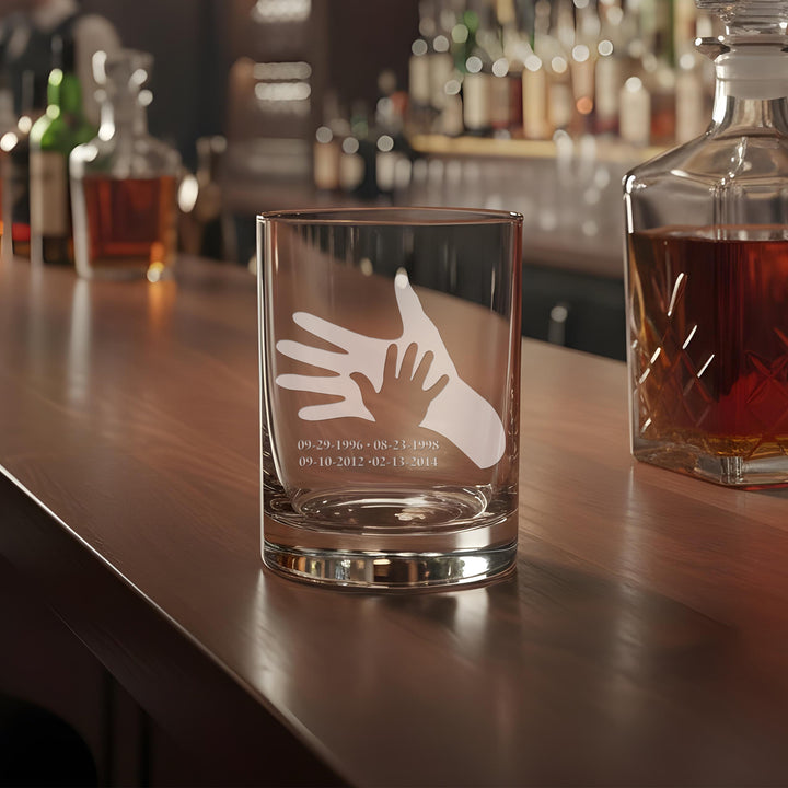 Custom Engraved Dad Rocks Glass - Personalized Father's Day Gift - iCustomLabel