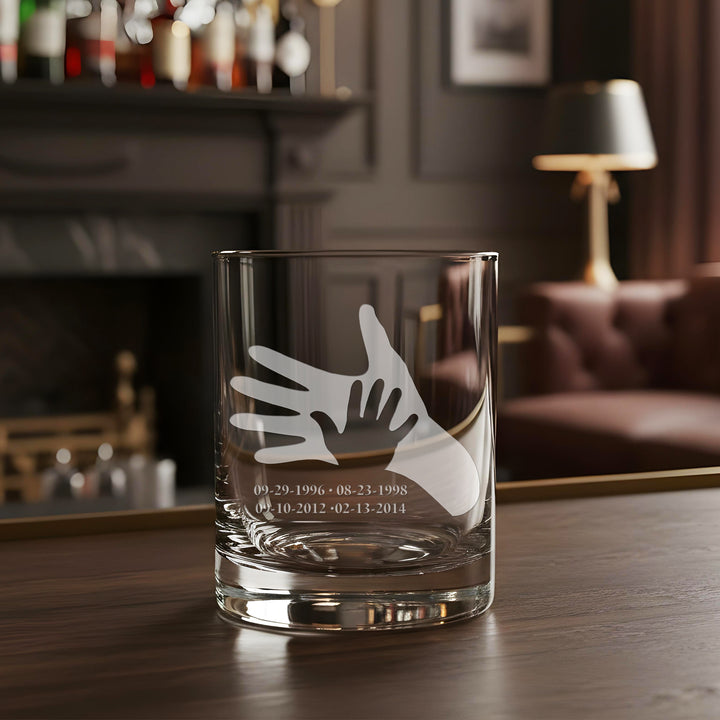 Custom Engraved Dad Rocks Glass - Personalized Father's Day Gift - iCustomLabel