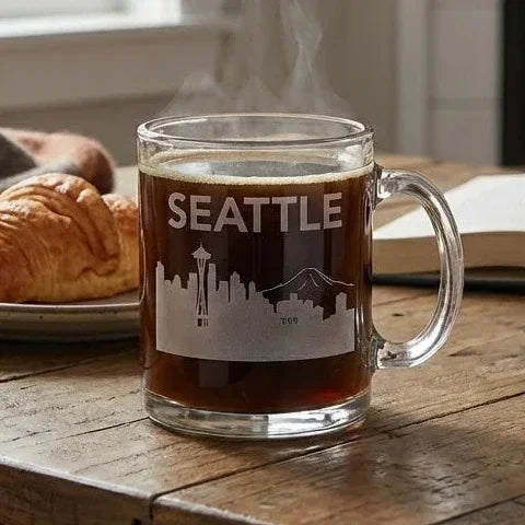 Personalized Glass Coffee Mug - iCustomLabel