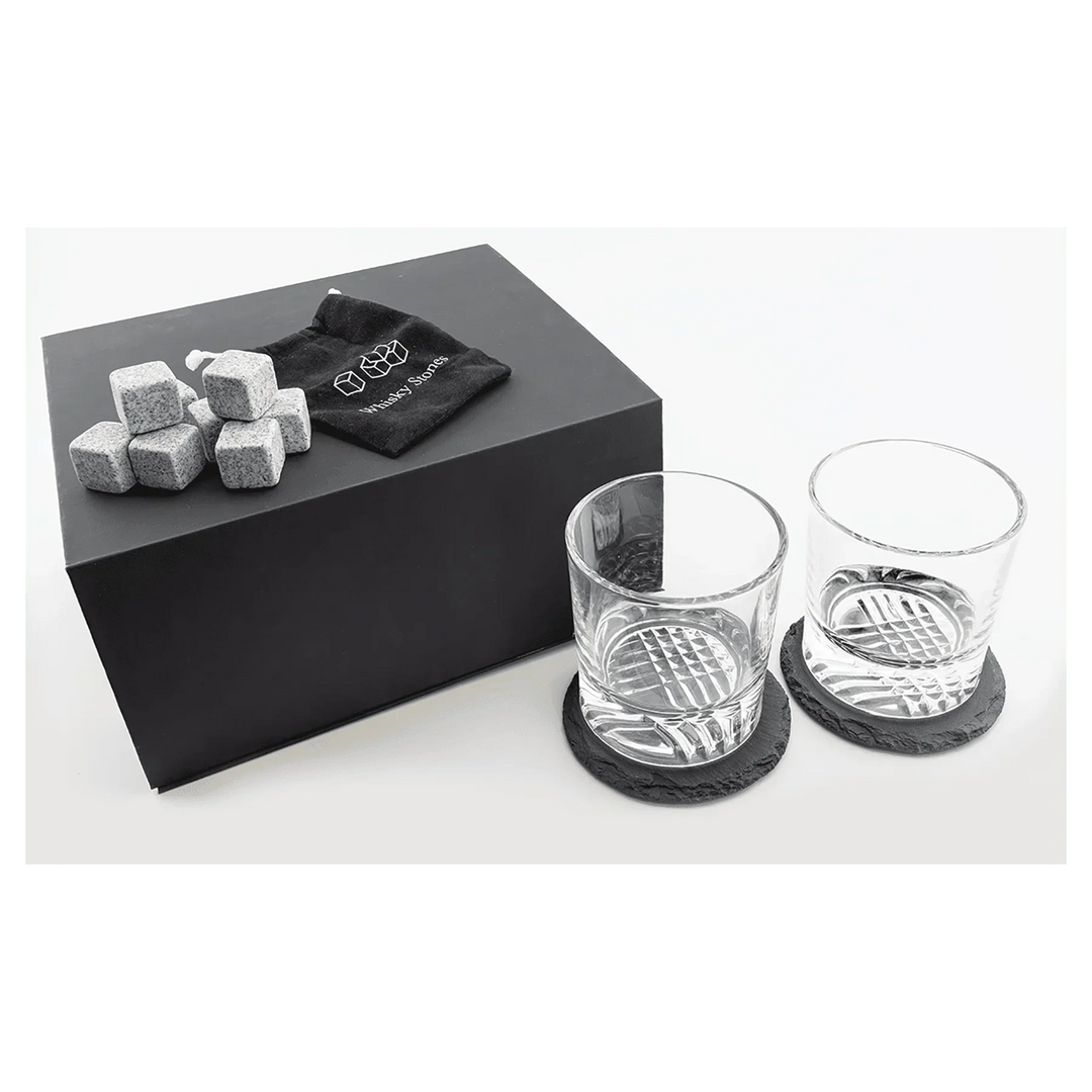 custom-whiskey-glass-gift-box-set-personalized-logo-engraved-rocks-glasses-with-slate-coasters-and-whiskey-stones-icustomlabel-5 - iCustomLabel