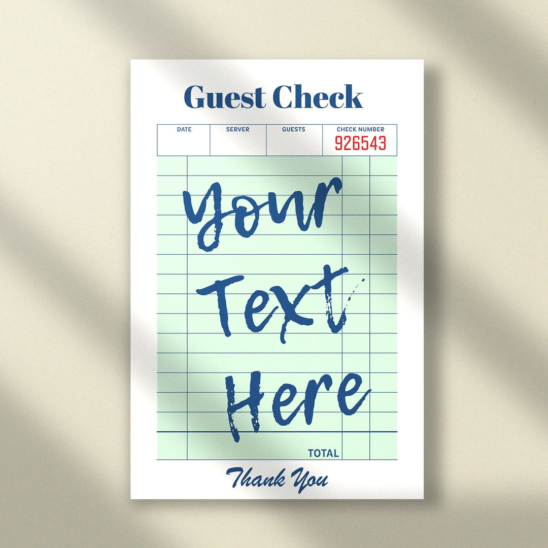 Custom Guest Check Poster - iCustomLabel