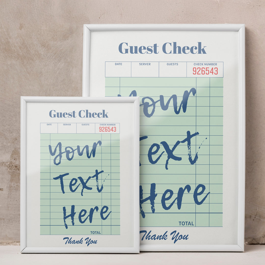 Custom Guest Check Poster - iCustomLabel