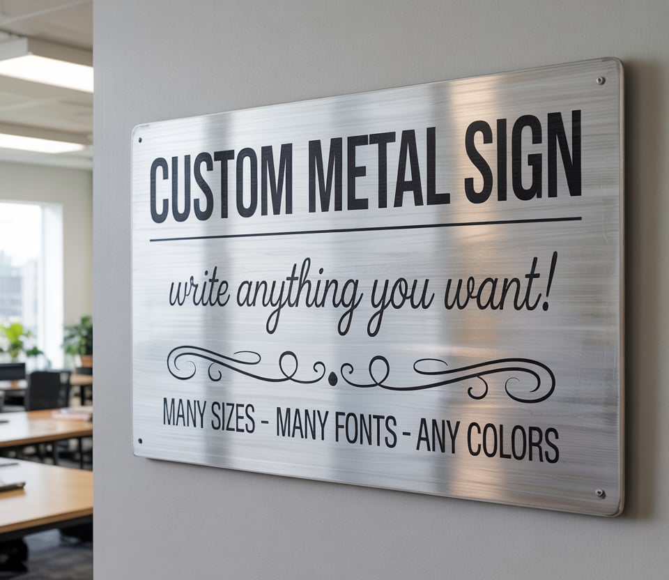 Custom Metal Signs – Personalized Metal Wall Art for Home, Business & Events - iCustomLabel