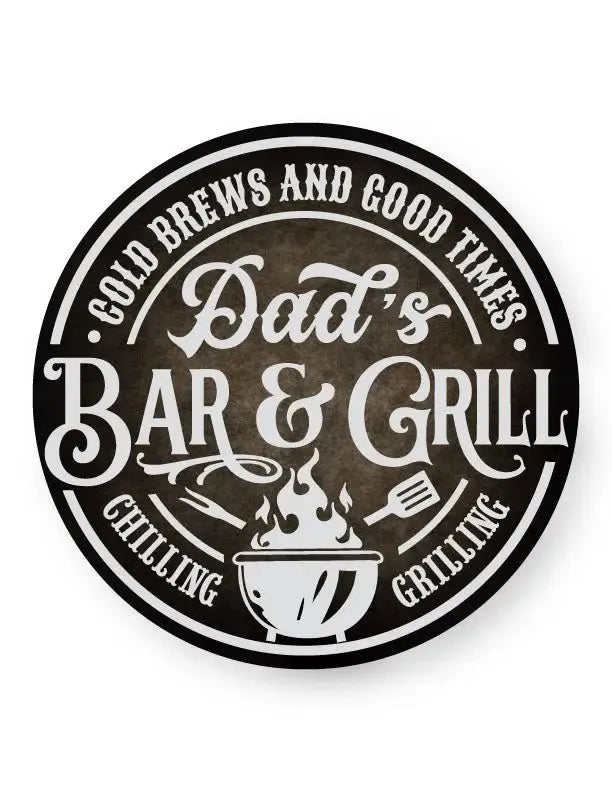 Dad's Bar & Grill Metal Sign - iCustomLabel