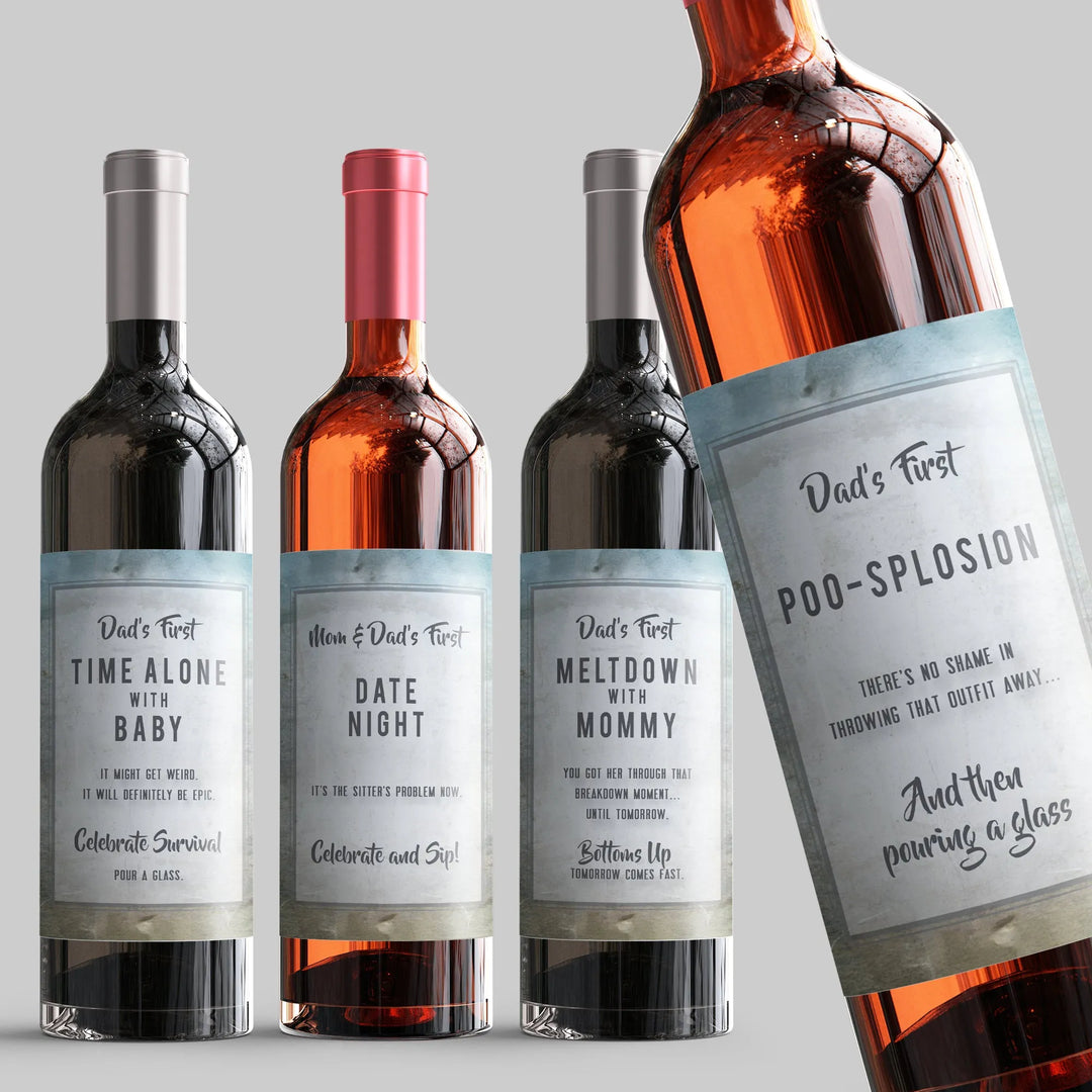 Daddy Firsts Wine Label Set - iCustomLabel