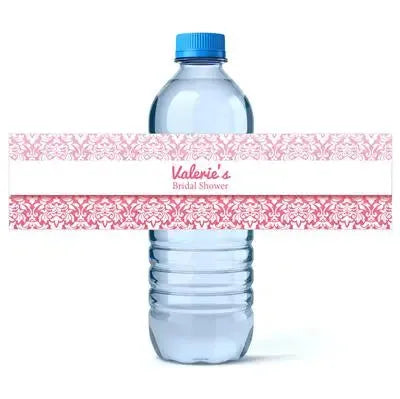 Damask Ombre Water Bottle Labels - iCustomLabel