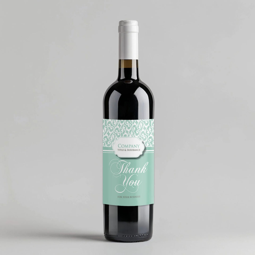 Damask Script Title Wine Label - iCustomLabel