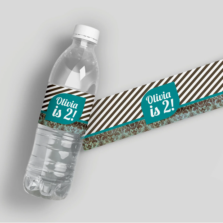 damask-stripes-birthday-water-bottle-labels-icustomlabel-1 - iCustomLabel
