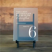 Custom wedding table number signs