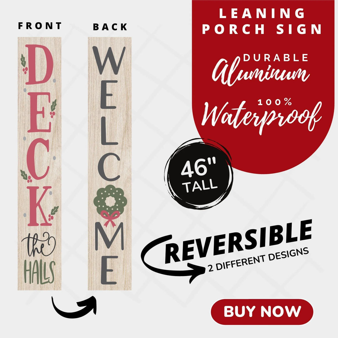 Deck The Halls Christmas Porch Sign - iCustomLabel
